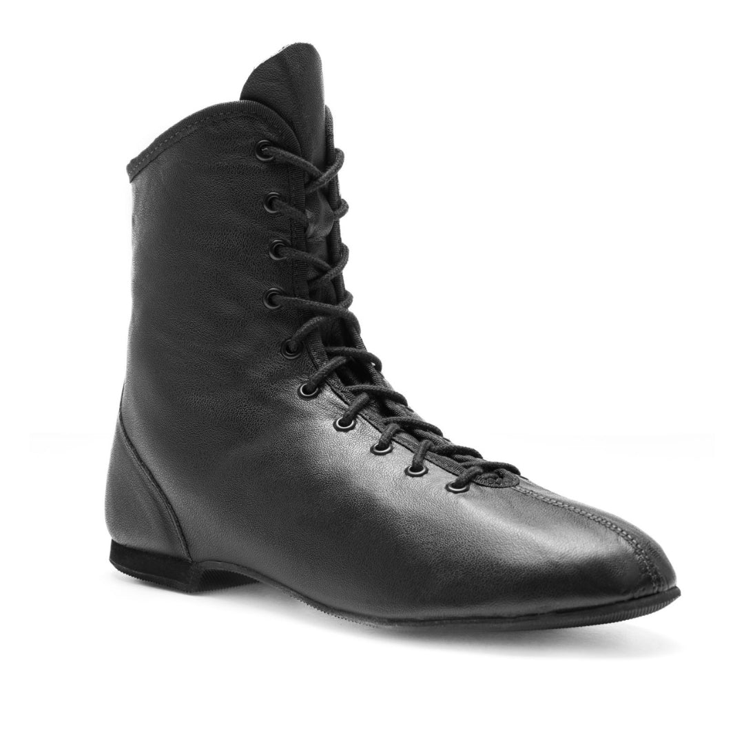 Rumpfs 4120 HIT I Gardestiefel in Schwarz: Schwarzer Schnürer mit glattem Lederfinish und flachem Absatz.