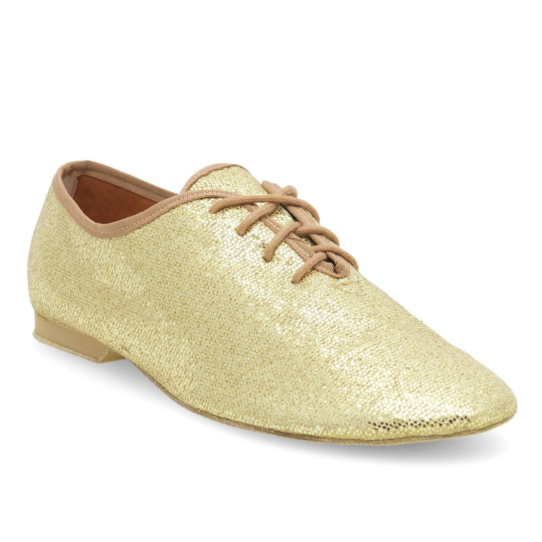 JZE79 So Danca Jazzschuhe in Gold von Rumpf: Glänzendes Obermaterial, niedriger Absatz, hoher Tragekomfort.