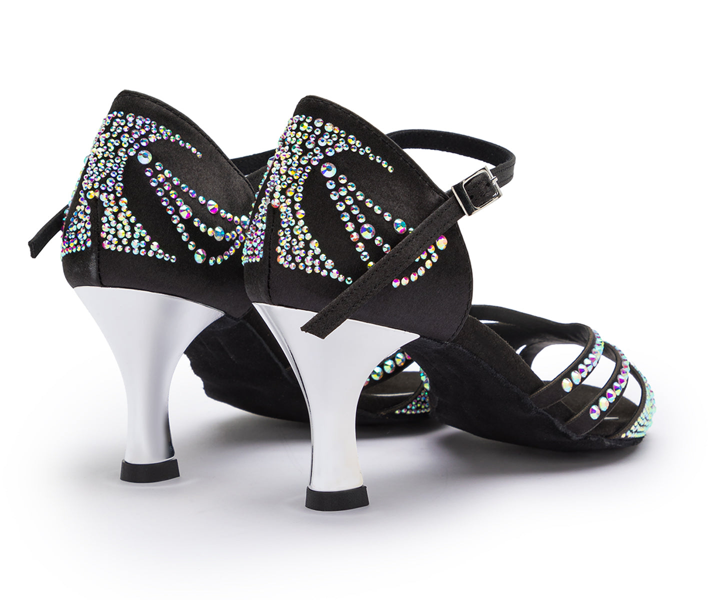 Chaussures de danse DQ L3M en noir avec strass