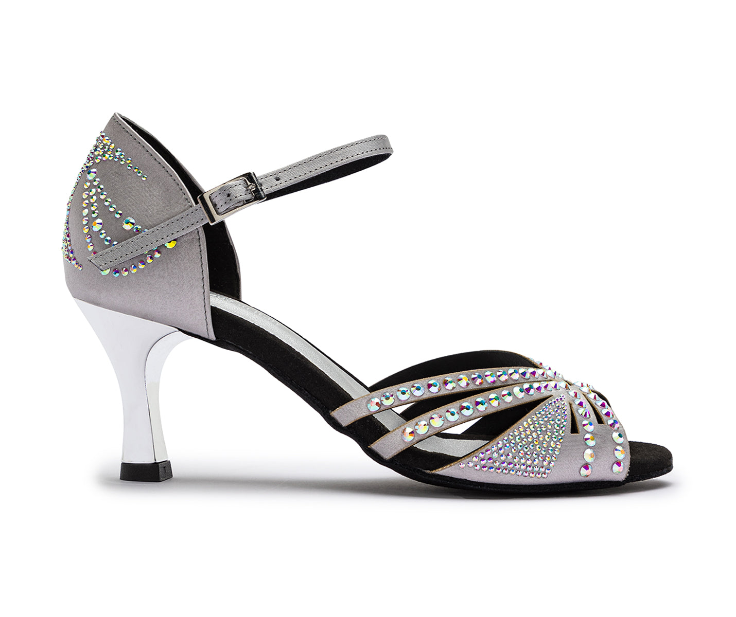 Scarpe da ballo DQ L3M in argento con strass