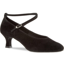Diamant's 075 Tanzschuhe in Schwarz, Wildleder, mit Knöchelriemen; Ideal für Standardtanz mit niedrigem Absatz.