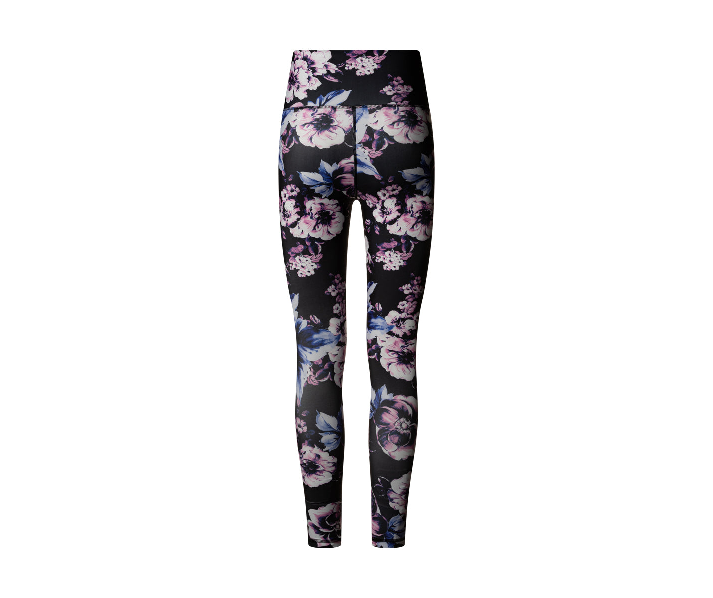 Die 334 High Waist Leggings von Lismina verfügen über ein schwarzes, blaues und rosa Blumenmuster für die perfekte Passform.