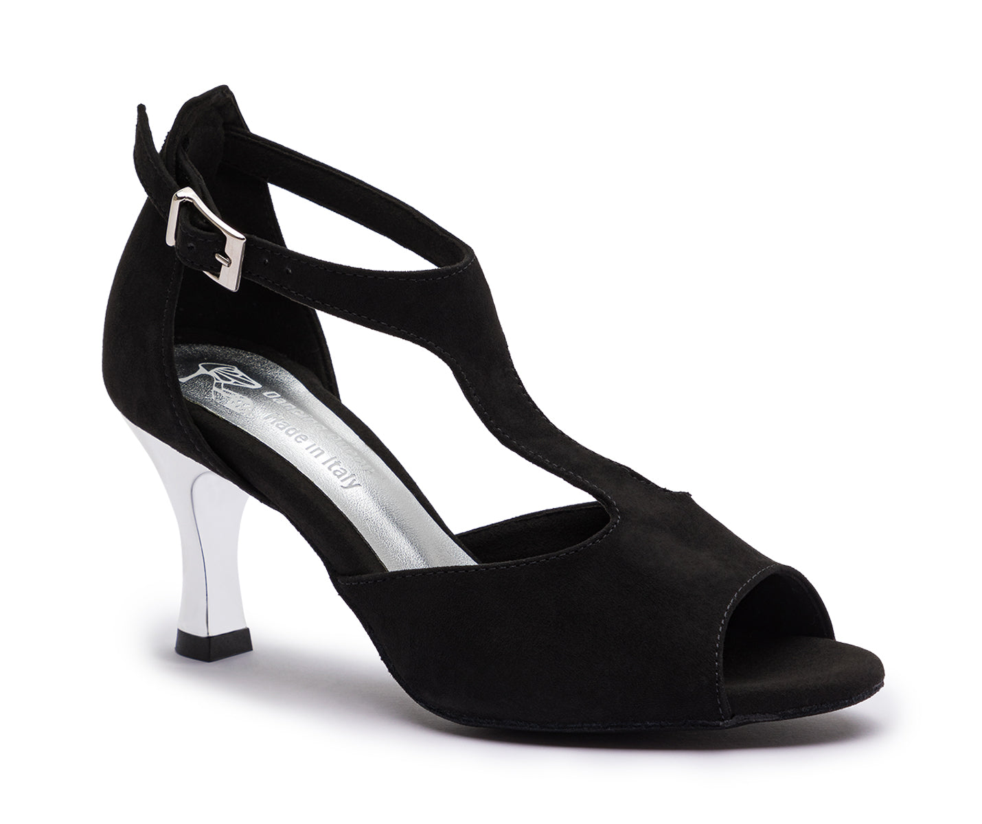 DQ1001 dance shoes in black with suede sole