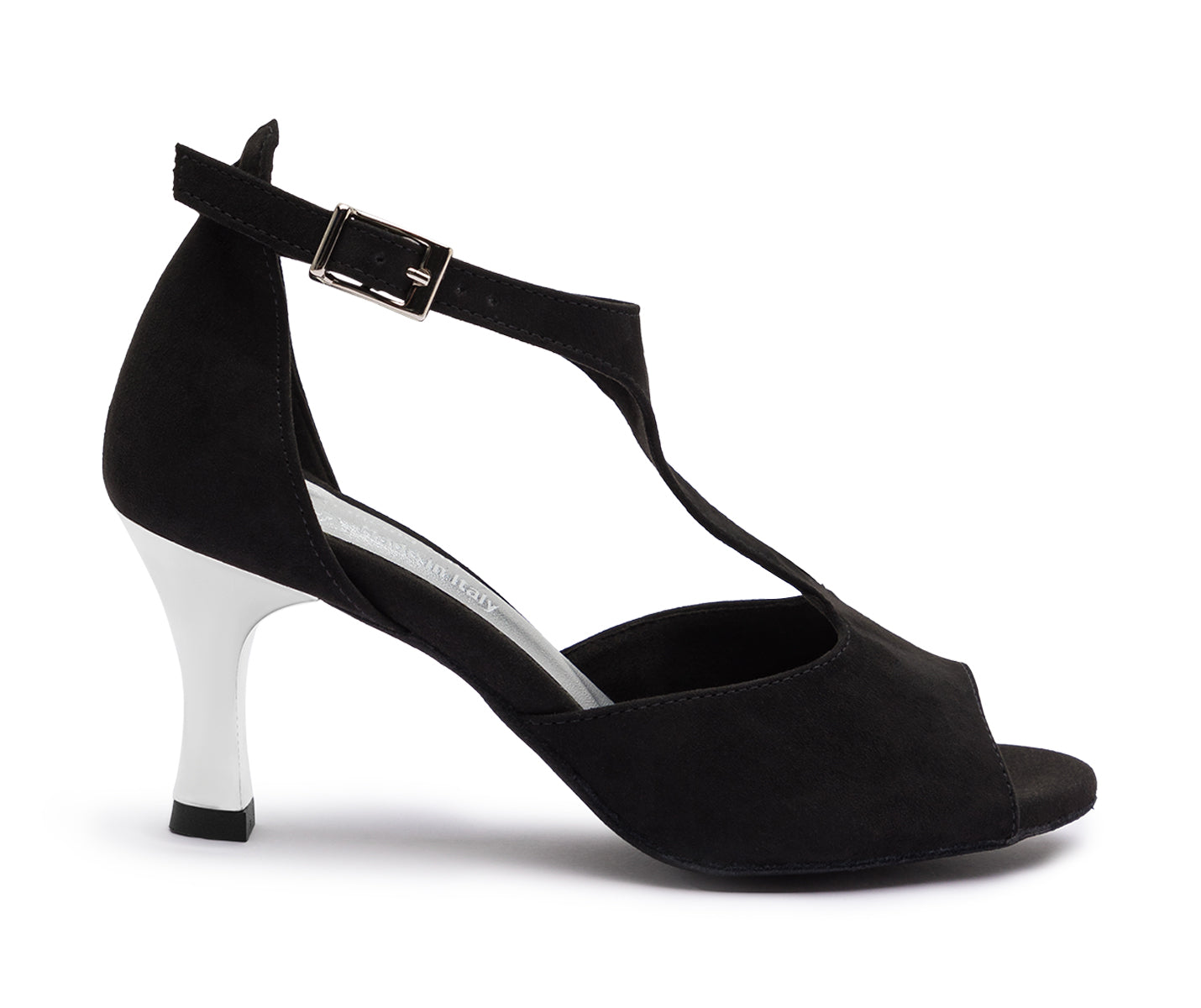 DQ1001 dance shoes in black with suede sole