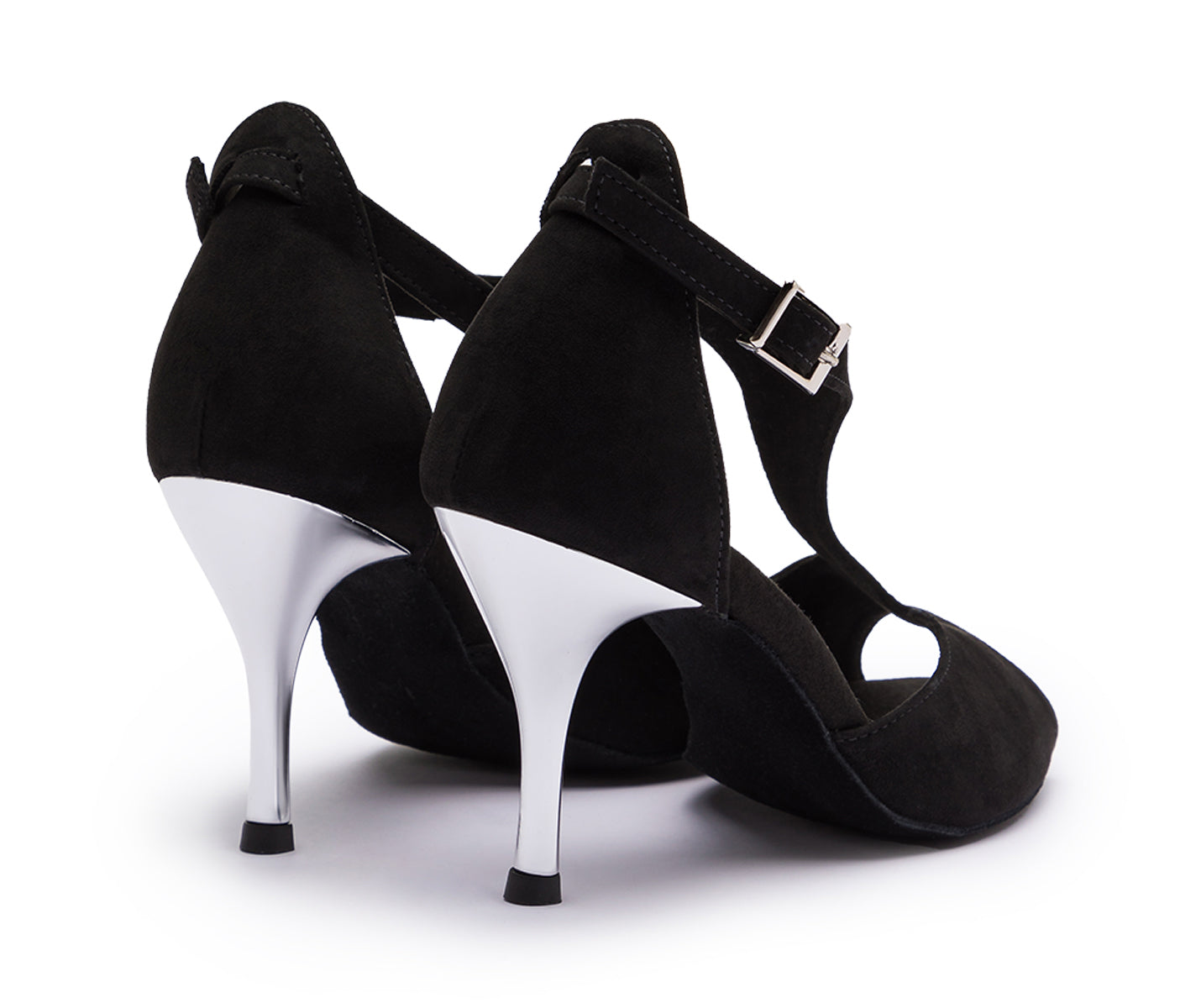 DQ1001 Chaussures de danse en noir avec semelle en daim