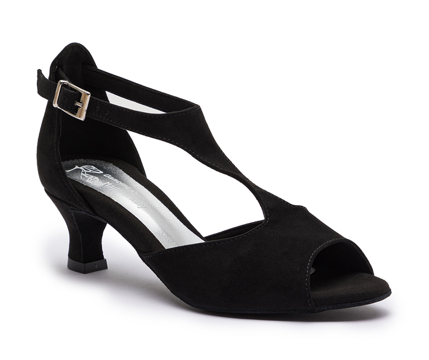 DQ1001 dance shoes in black with suede sole