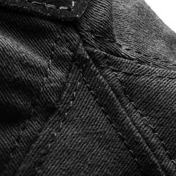 Nahaufnahme des Rumpf 1006 Elastico Ballettschläppchen in Schwarz mit detaillierten Nähten und Flexibilität.