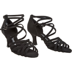 Elegante Diamant 108 Tanzschuhe in Schwarz mit niedrigem Absatz und Knöchelriemen, perfekt für Tanznächte.