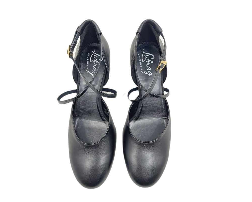 511/442 zapatos de baile en cuero negro