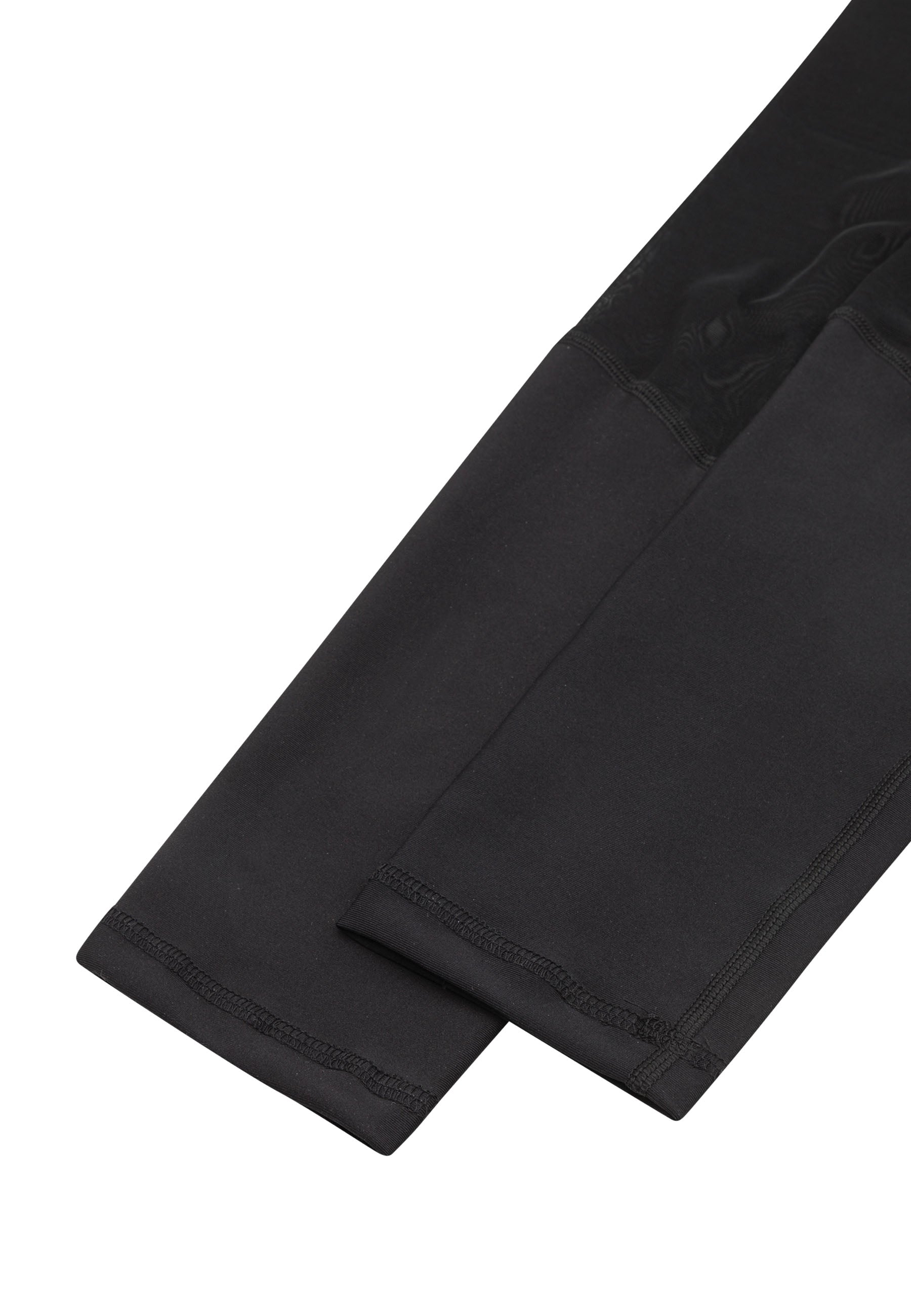 1005 Sport-Leggings mit Tülldetails in Schwarz von Lismina mit detaillierten Nähten und glatter Stoffstruktur.