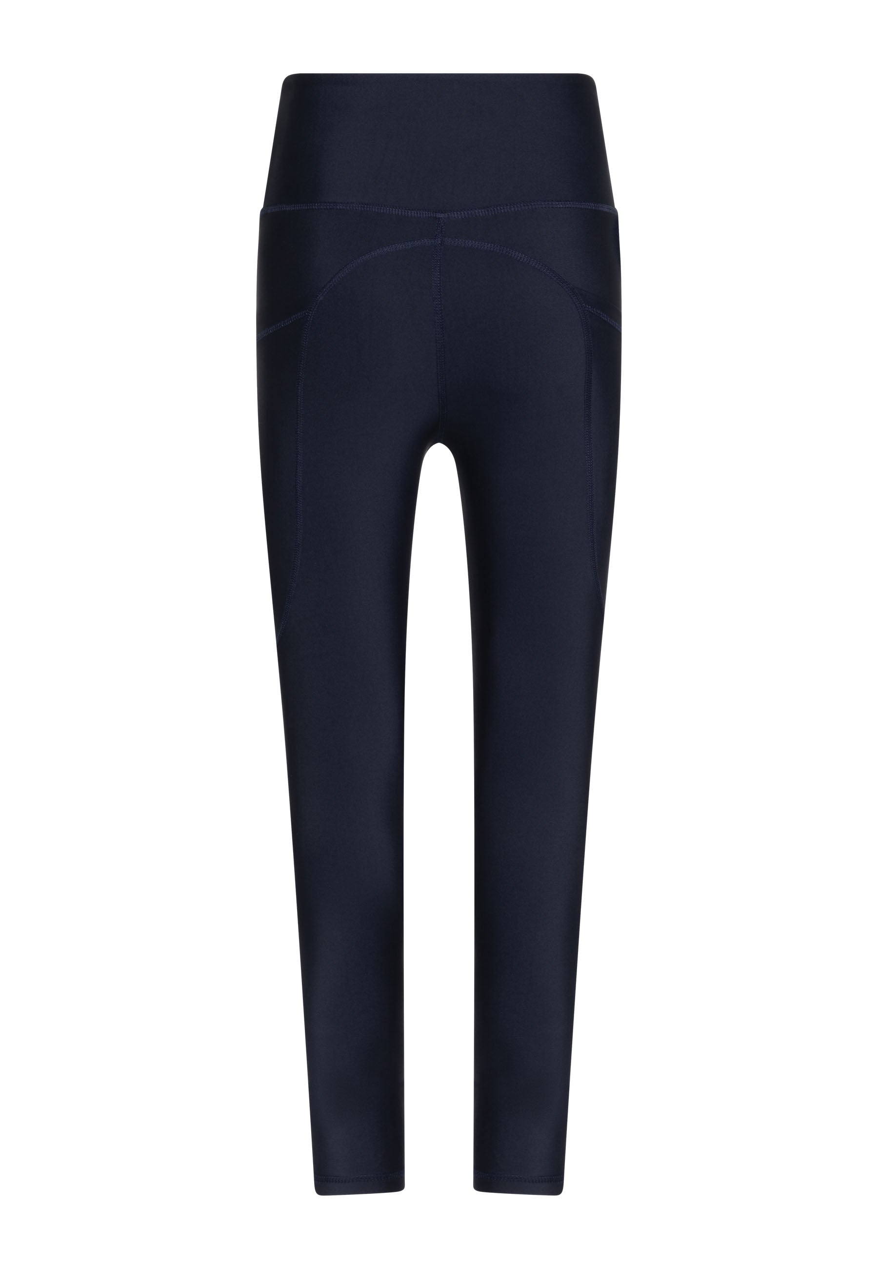Lisminas 988 Pocket Leggings in Navy Blau, hohe Taille mit Nahtdetails, ideal für Workouts auf weißem Hintergrund.