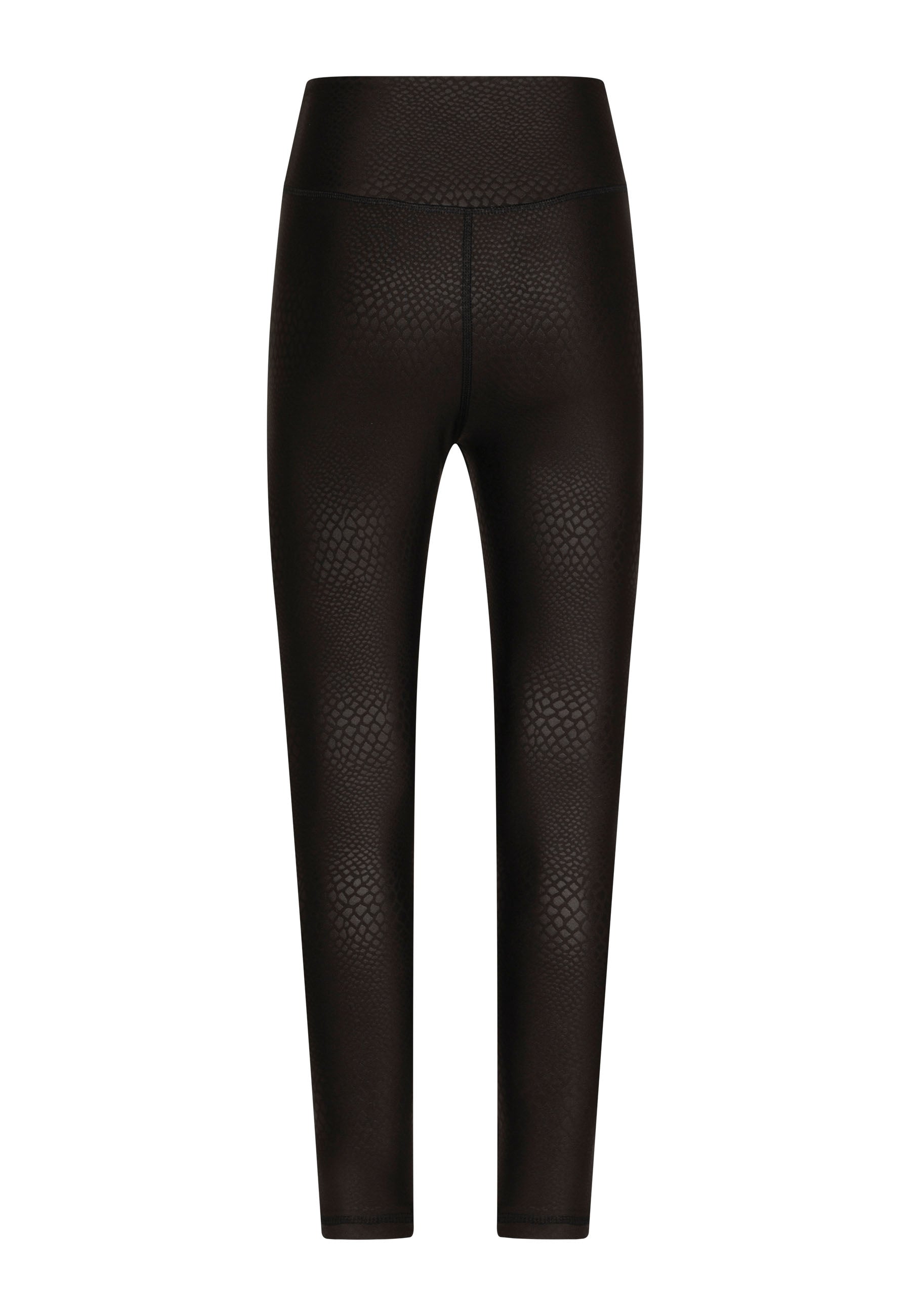 937 Leggings in Lederoptik in Schwarz Snake mit hoher Taille von Lismina, auf weißem Hintergrund.