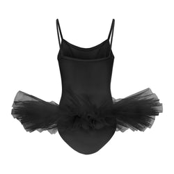 Rumpf R3105 schwarzer Tutu und Body mit Spaghettiträgern und mehrlagigen Tülldetails.