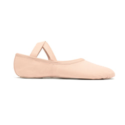 Rosa Ballettschuhe SD16 Só Dança von Rumpf, mit elastischem Riemen und Leinen-Stretch-Material, Seitenansicht.