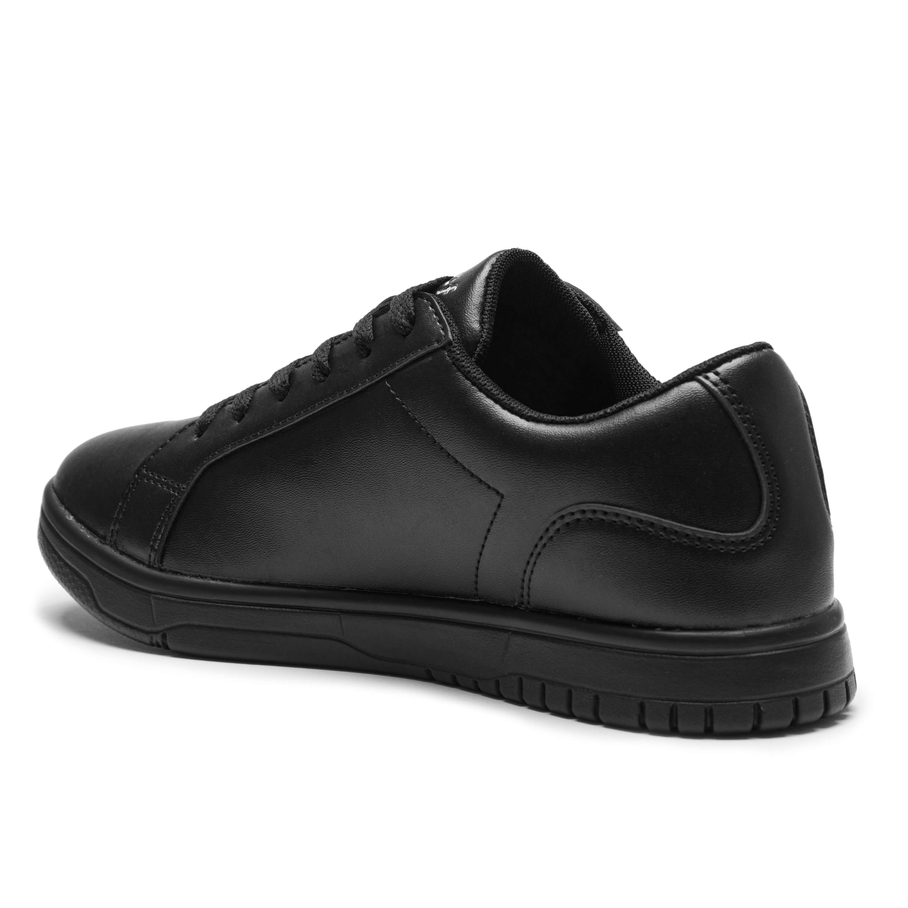 Rumpf 1533 LA Tanzsneaker in Schwarz, Low-Top mit schlankem Design und Nähten, Rückansicht rechts.