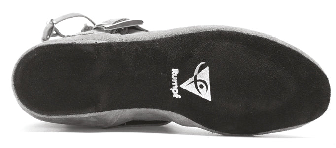 Tanzschuhsohle mit „Rumpf“-Logo und Augensymbol, ideal für West Coast Swing; probieren Sie das rote Modell 8835 von Rumpf.