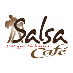 Logo mit tanzendem Paar und Text „Salsa Café by Tanzkurse“: Pa' que tú bailes Salsa Cubana.