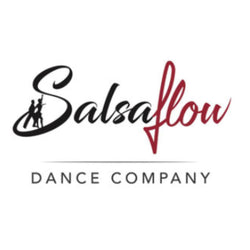 Logo der Salsaflow Dance Company von Tanzkurse mit Silhouetten tanzender Figuren.