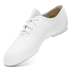 Rumpf 1260 Basic II Jazzschuhe in Weiß: Ledersohle, idealer Tragekomfort, seitlich abgebildet.
