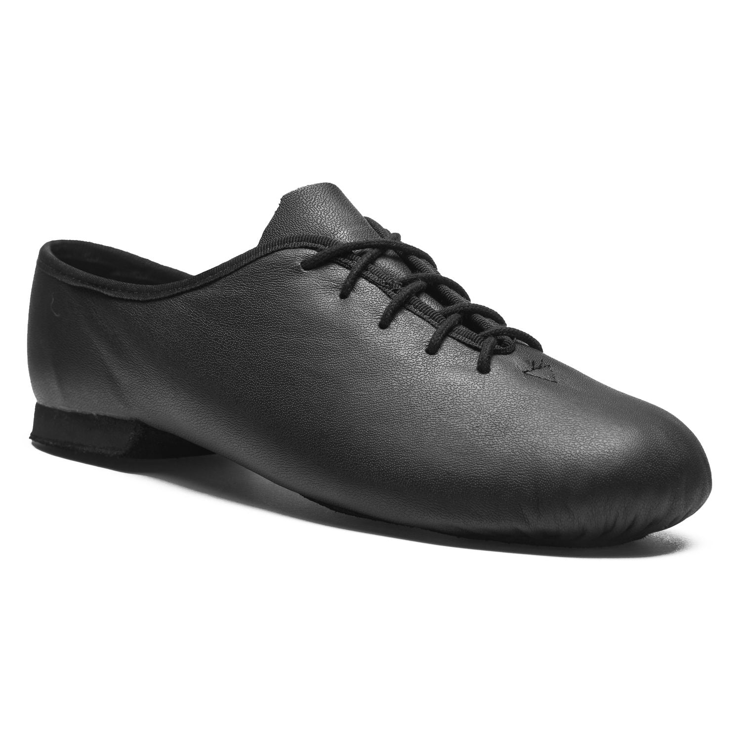 Rumpf 1270 Basic II Jazzschuhe in Schwarz: schwarze Ballerinas mit Schnürsenkeln, Ledersohle und tollem Tragekomfort.